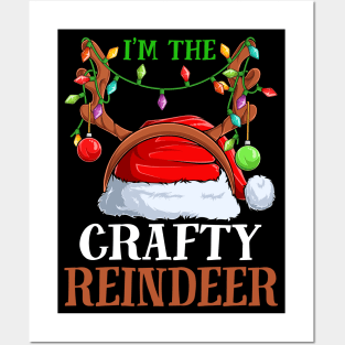 Im The Crafty Reindeer Christmas Funny Pajamas Funny Christmas Gift Posters and Art